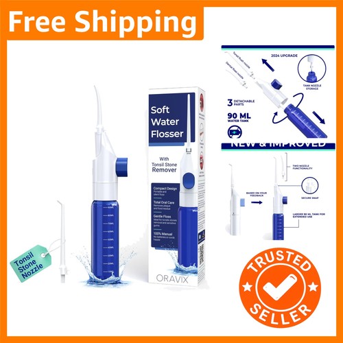Portable manual water - portable, flosser